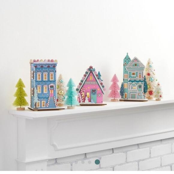 Gingerbread house blue new laser cut led decorations Christmas decor holiday - Picture 2 of 4